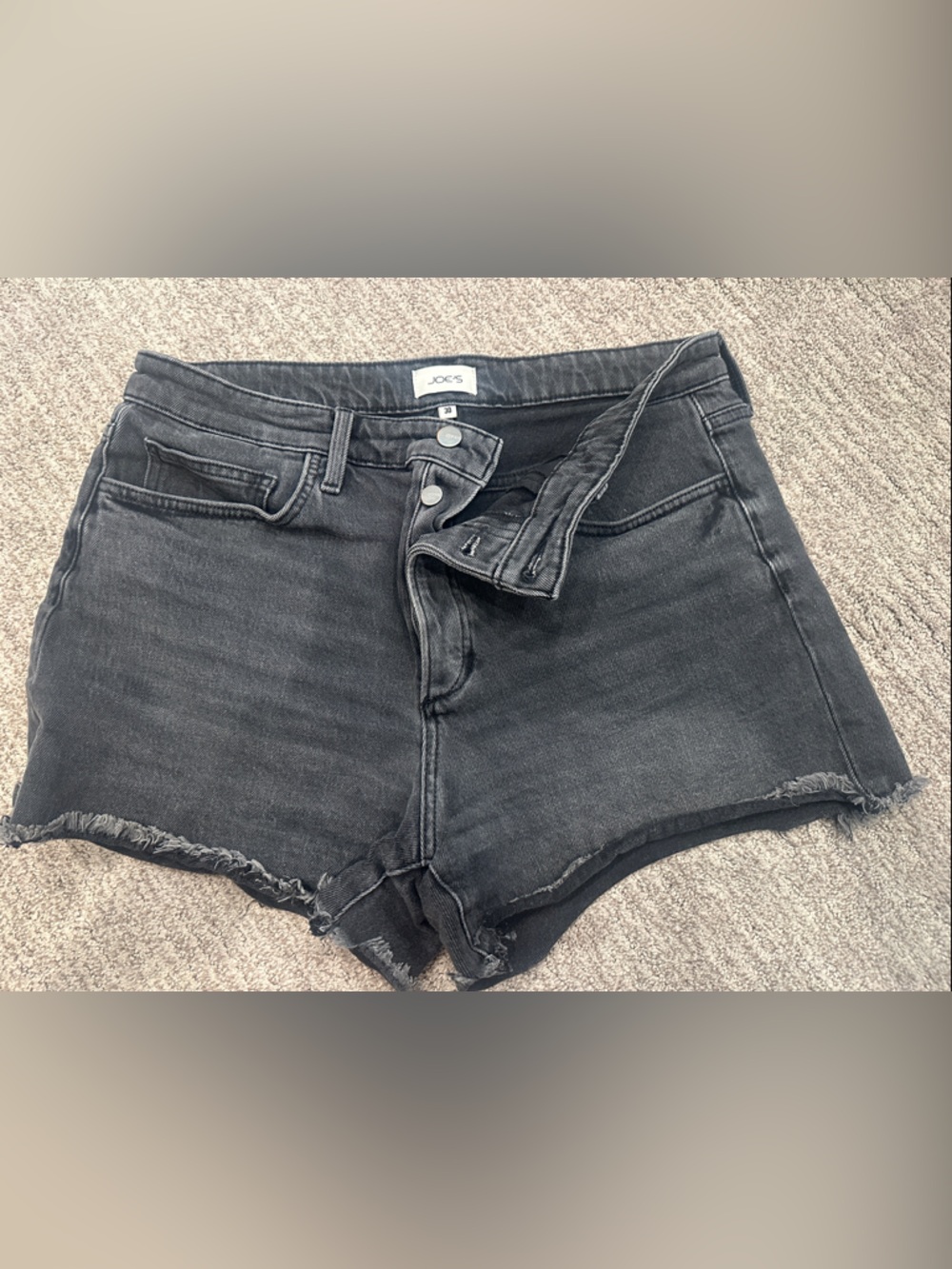 Joe's Jeans Black High-Rise Cutoff Denim Shorts - The Jessie Relaxed short